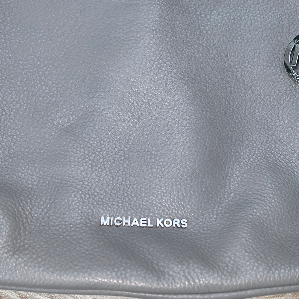 Michael Kors Gray Pebbled Leather Shoulder Bag - Picture 2 of 14